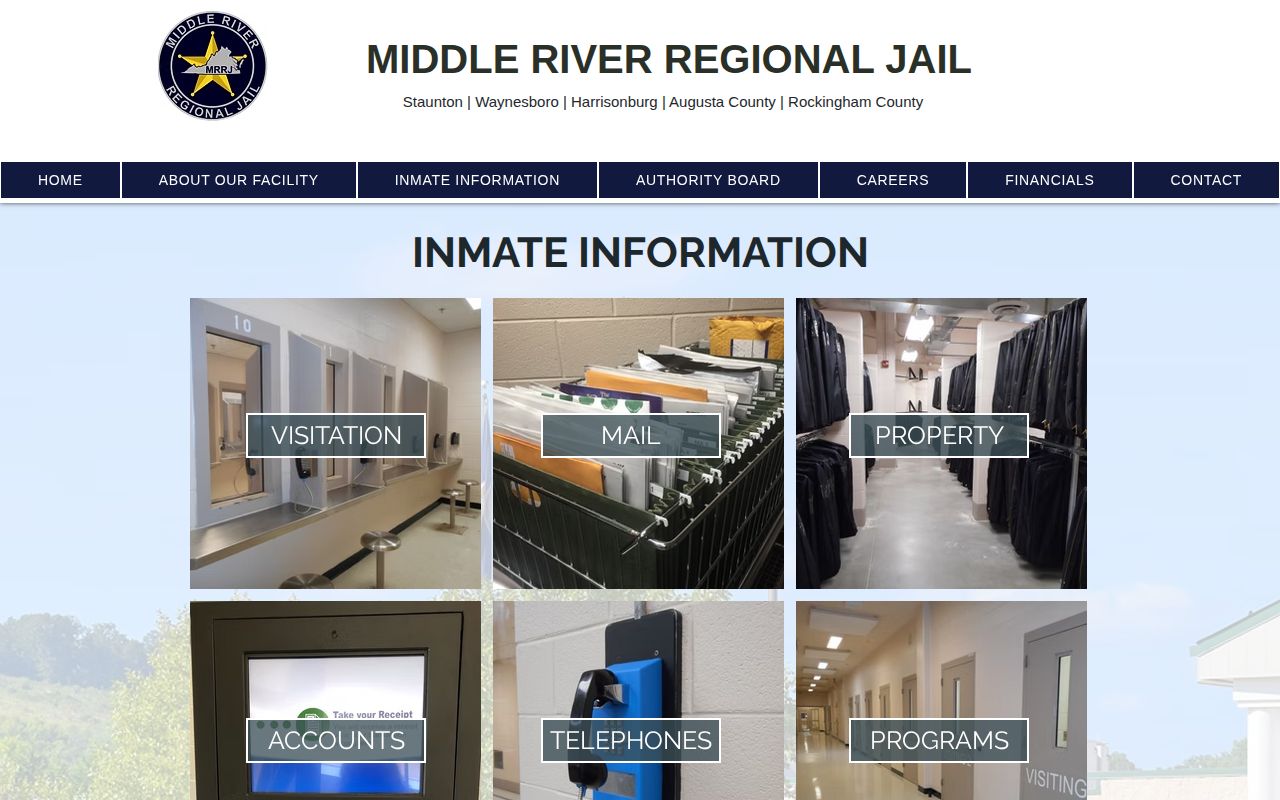 Middle River Regional Jail current custody search for Rockingham County release checks
