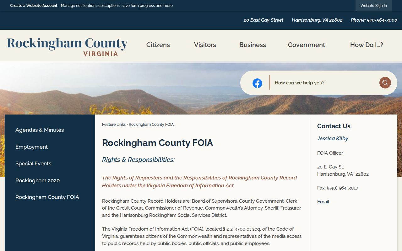 Rockingham County release record request channels